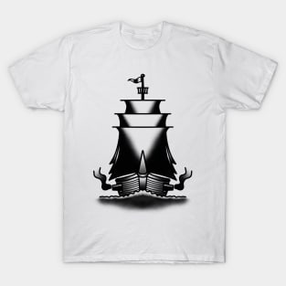 Old School Tattoo Pirate Ship T-Shirt